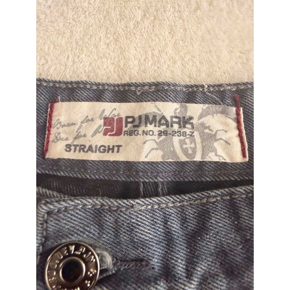 PJ Mark Mens Straight Leg Jeans Faded Black Denim 42x32 (Actual 38x27) - Picture 2 of 9